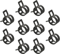 10pcs 0.63" ID Constant Tension Band Hose Clamps, 16mm Spring Band Type Action Hose Clamp Manganese Steel Fuel Line Clamp Low Pressure Air Clip Clamp for Fuel Hose Line Water Pipe Air Tube black