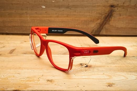 MAGID Y50 Safety Glasses for Construction | Red Frame — 144-Pack, Clear Lens | Side Shields, ANSI Z87.1+, Anti-Fog, Scratch-Resistant, 99.9% UV Protection, Polycarbonate Lens