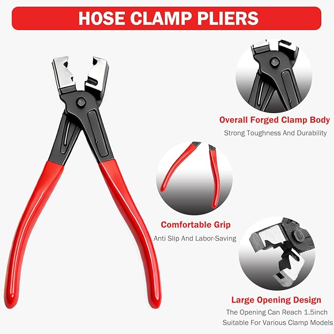 5 Pcs Electrical Disconnect Pliers for Cars,Hose Clamp Pliers,Automotive Electrical Connector Disconnect Tool,Connector Separator for Car, Truck Repair & 8PCS Terminal Removal Tools