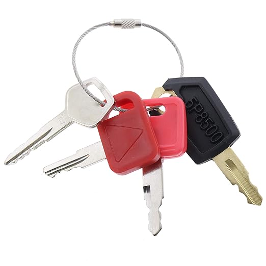Solarhome Heavy Equipment Ignition Key Set 4 Keys for CAT fits John Deere & Komatsu