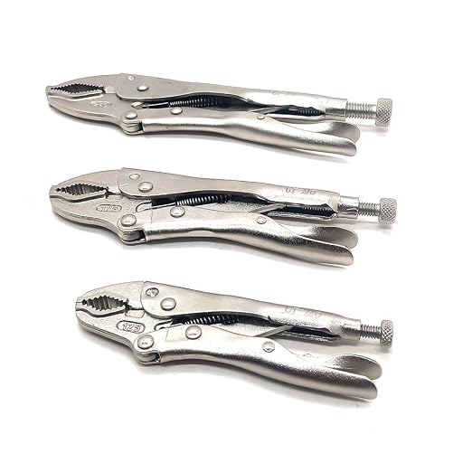 PL5710S 5 Inch, 7 Inch & 10 Inch Vise Grip Curved Jaw & Nose Locking Plier Set