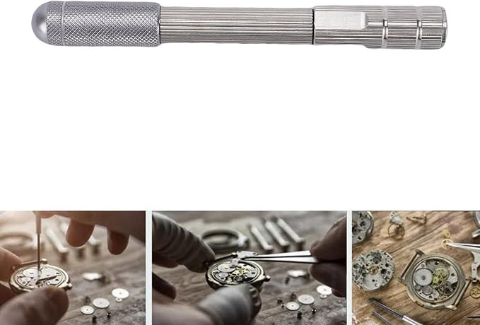 Pin Vise Hand Drill, 11cm with 4 Replacement Heads, Non Slip Ergonomic Handle, for Watch Repairing and Making