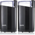 KRUPS Electric Coffee Grinder, Stainless Steel Blades, Black | 3 oz Capacity | 200W Motor | For Coffee Beans, Herbs & Nuts | Pack of 2
