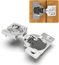 Chibery 60 Pack 5/8" Overlay 4D Soft Close Concealed Hinges for Face Frame Door, Adjustable Closing Speed, Self Close Satin Nickel, 105° Open Angle Concealed Stainless Steel Hinges for Cabinet