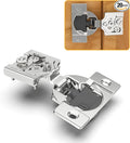 Chibery 20 Pack 5/8" Overlay 4D Soft Close Concealed Hinges for Face Frame Door, Adjustable Closing Speed, Smooth Slow Self Close Hinges, Satin Nickel, 105° Open Angle Stainless Steel Cabinet Hinges