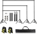 Backdrop Stand for Parties 10 x 8.5 FT, Heavy Duty Photography Backdrop Stand for Events, Video Shooting, Portable Photo Background Stand with Carry Bag, Sandbags, Spring Clamps