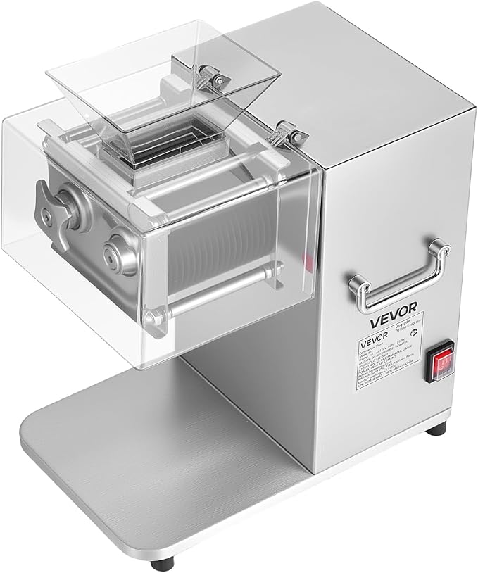 VEVOR Meat Cutting Machine, 850W Commercial Slicer, 5mm Heavy Duty Stainless Steel Blade Shredder for Boneless Meat Soft Vegetables, Electric Food Slicers for Kitchen Restaurant Supermarket