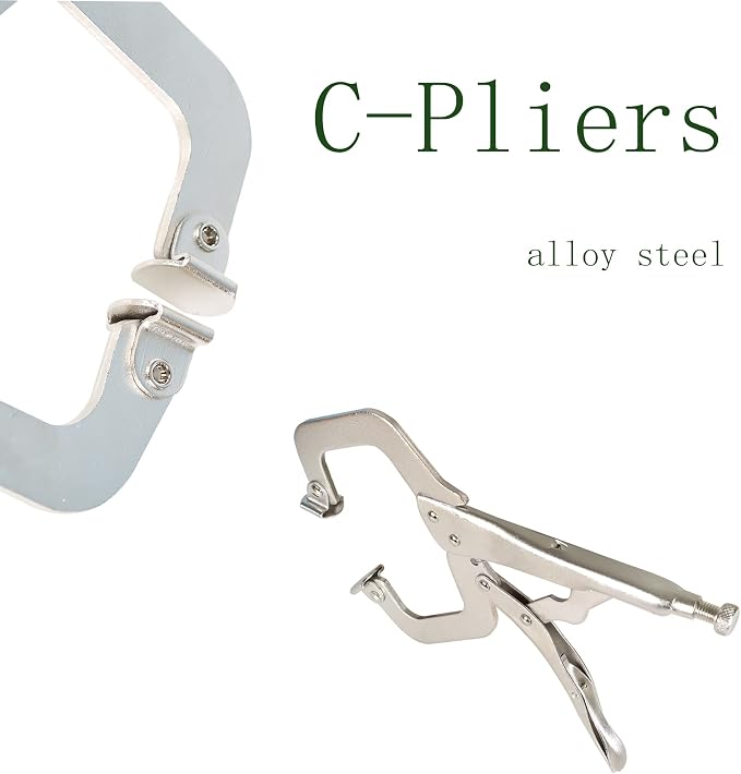10Pcs 11 Inch Locking C Clamps with Swivel Pads Locking Alloy Steel C Clamps Set Heavy Duty C-Type Locking Plier Table and Tool Vise Grip.