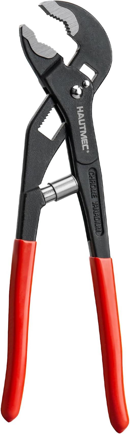 HAUTMEC 10-Inch Water Pump Pliers, Auto Adjusting Tongue and Groove Joint Pliers, One-Hand Spring-Loaded Design, CRV Steel V-Jaw with Comfort Grip, for Plumbing, Home Repair and Pipe Fittings, HT0088