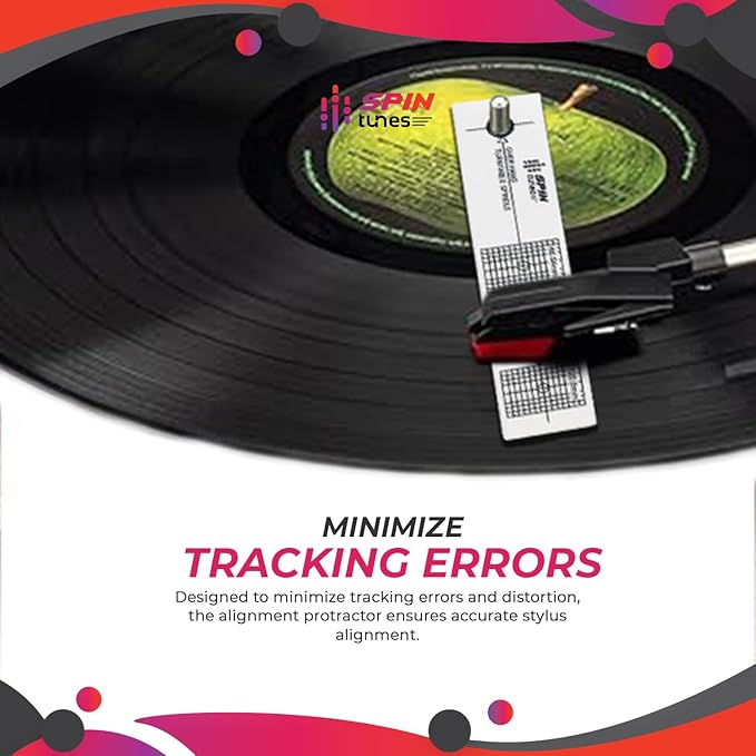 Turntable Phono Cartridge Stylus Alignment Protractor Tool- High Visible Tool for Vinyl Record Precision Calibration- Ensure Accurate Tracking and Sound Quality
