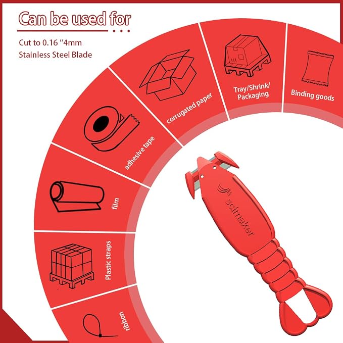 12PCS Scimaker Safety Box Cutter of S2 Steel Blade,Box Opener for Efficient Package Opening,Lobster Package Opener Plastic Cutter for Box, Carton, Shrink Wrap, Plastic Straps.