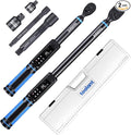 toolant 3/8" & 1/2" Digital Torque Wrench Set, 3/8" 1.5-100 ft-lb (2-135 N·m) / 1/2" 3.7-250 ft-lb (5-340 N.m), ±2% Accuracy 2-Pack with 3 Alerts, 9 Presets & 500 Memory for Car Motorcycle Bike Truck