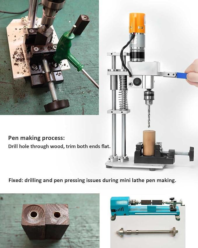 Mini Drill Press Table Compact And Portable Enhanced Model With High Torque, 440–880 Rpm Ideal For Woodworking, Pen Making, Metalworking, Epoxy Projects, Jewelry Making, Diy Crafts, Handicrafts
