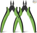 KATA 2PC Micro Flush Cutters, 5-Inch Precision Wire Cutter, Anti-Slip Side Cutting Pliers for Electronics, Zip Ties, Copper Wire