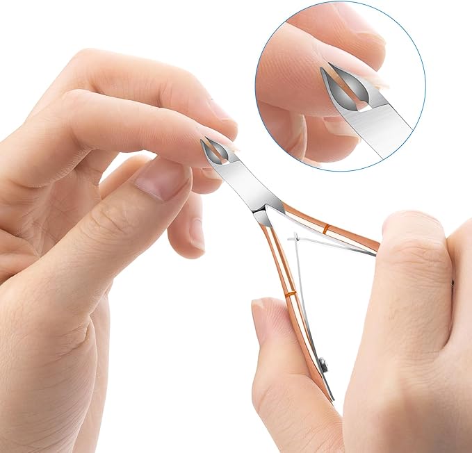 4 Packs Cuticle Nipper, Premium Stainless Steel Cuticle Trimmer for Manicure & Pedicure at Home/Spa/Salon[Rose Gold]