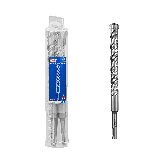 SALI 3PCS 7/8"*10" SDS Plus Rotary Hammer Drill Bit Concrete Drill Bit Kit Cross-Type Double Thread Carbide Material Suitable for Brick, Cement Walls, Stone, Hammer Drill Bits