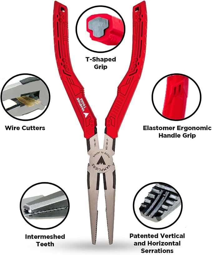 VAMPLIERS 7.5" Stripped Screw Extractor Long Nose Pliers Made in Japan