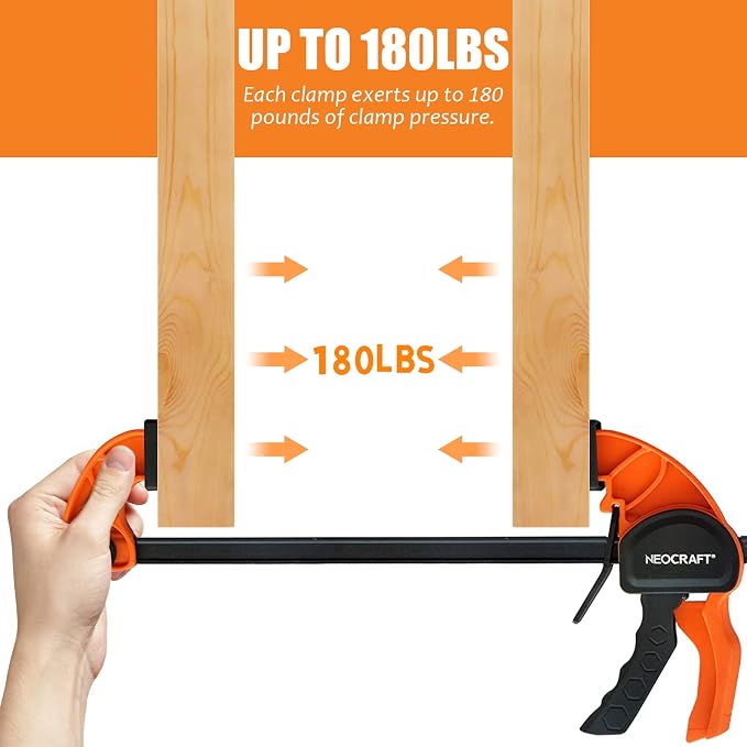 Quick Release Ratchet Bar Clamps for Woodworking (2 Pieces Set 36'') - Light Duty Adjustable One-Handed Clamp for Woodworking & Furniture Manufacturing & Assembly