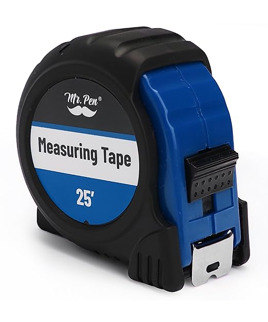 Mr. Pen- Retractable Tape Measure 25 ft, Dark Blue, Easy Read, Steel Retractable Measuring Tape with Fractions, Ideal for Construction & DIY Projects