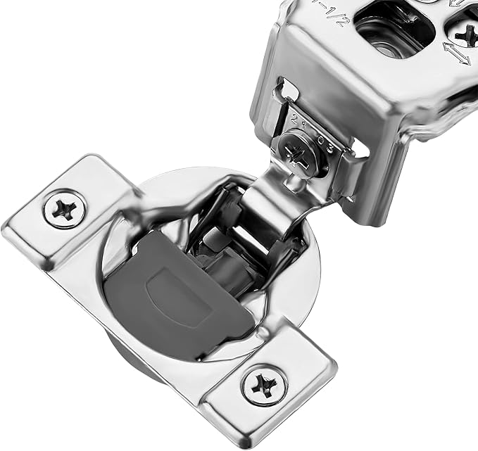 Ravinte 10 Pack 5 Pair 1-1/2 inch Overlay Soft Close Kitchen Cabinet Hinges Stainless Steel Adjustable Kitchen Hinges Satin Nickel Cabinet Hardware