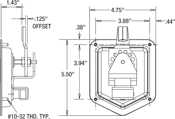 Buyers Products L8816 Folding T-Handle Latch – Stainless Steel Lock for Truck Tool Box, Trailer Tool Box, Cabinets, Storage Chests – Adjustable Cam, Water-Tight, Heavy-Duty Door Lock, Includes Key Set