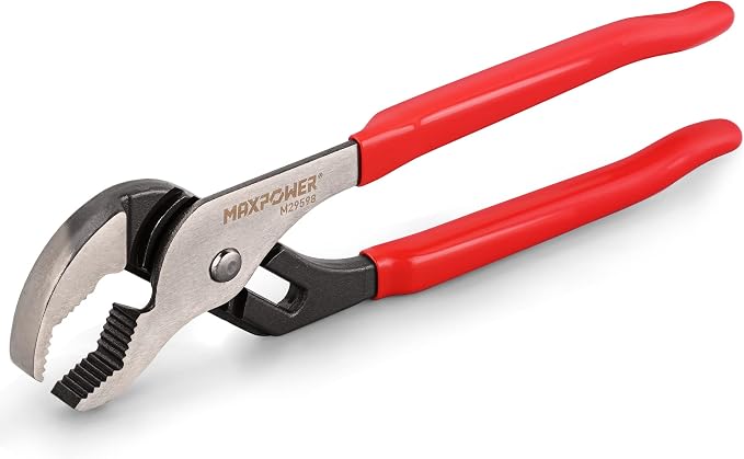 MAXPOWER 12 inch Groove Joint Pliers, Quick Adjustable Serrtated V Jaw Tongue and Groove Pliers