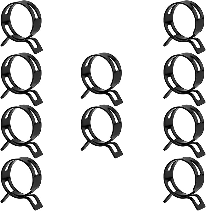 20pcs 1.02" ID Constant Tension Band Hose Clamps, 26mm Spring Band Type Action Hose Clamp Manganese Steel Fuel Line Clamp Low Pressure Air Clip Clamp for Fuel Hose Line Water Pipe Air Tube black