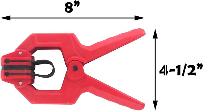 Taytools 10 Pack Large Spring Molding Edge Band Clamps Overall Size 8" x 5", Opening: 2-1/4", Throat Depth 3-1/4 Inches (10)