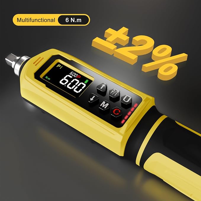 ATsafepro Digital Torque Screwdriver Set, 0.8-53.1 in-lbs/0.09-6 Nm, 45 PCS 1/4" Inch Pound Torque Wrench Screwdriver with Buzzer, LED Indicator, 9 Preset Modes, ±2% Accuracy for Precision Work
