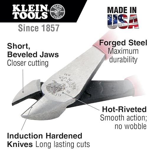 Dipped Plier Kit, Diagonal-Cutting, Needle-Nose, Side-Cutting High Leverage Linesman Pliers, Cutter and Crimper, 5-Piece and Klein Tools 70550 Hex Wrench Key Set, 11 SAE Sizes, Heavy Duty Folding Allen Wrench Tool with Extra Long Hex Keys