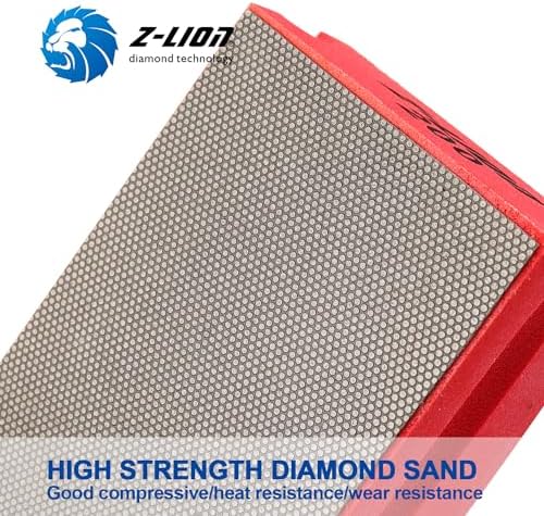 Z-lion Electroplated Diamond Polishing Hand Pads Arc Shape Back Grits 200 for Stone Glass Concrete Granite Marble-Set of 4 Pcs