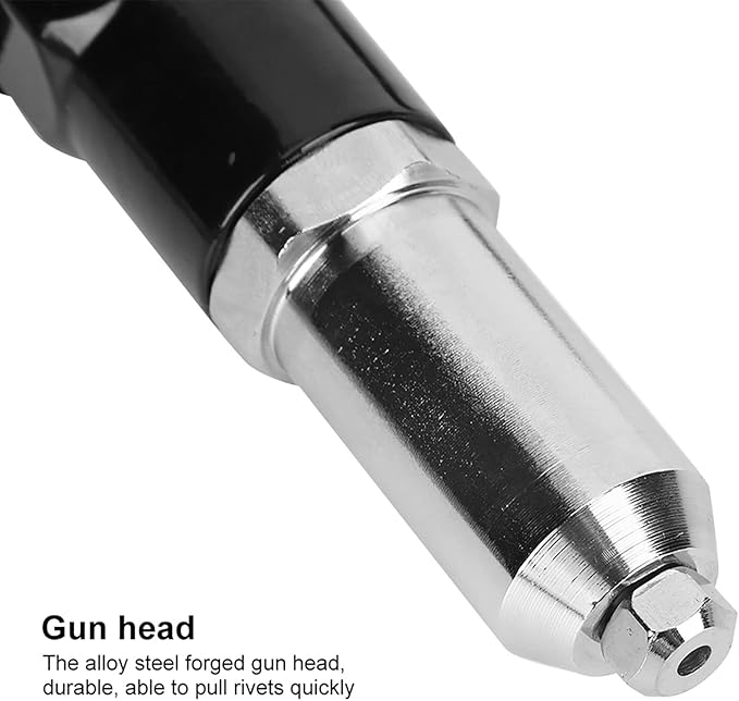 flexman Rivet Gun Adapter for Electric Drill, High Hardness Alloy Steel Electric Handle Tool with Wrench, Riveting Tool Kit for Pull Rivets