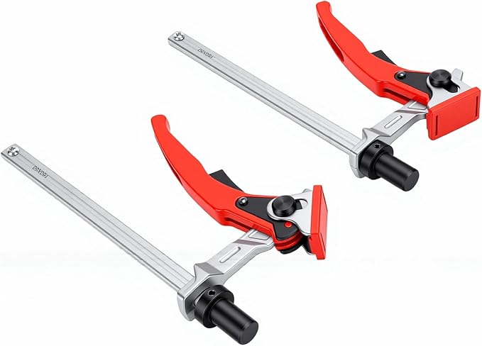 ViaGasaFamido 2PCS Bench Dog Clamp 5/8 Inch Hole Hold Down Ratchet Workbench Clamp for Woodworking Carving Milling Sanding