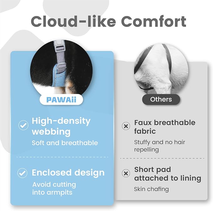 Pawaii No Pull Dog Harness with Pet ID Tag, Reflective Vest | Built for safer walks with a QR Pet ID Tag, front no pull clip, reflective trim, control handle and breathable mesh lining
