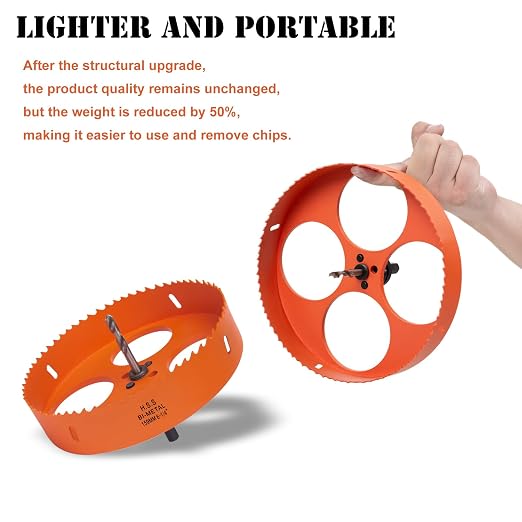 6-1/4 inch Hole Saw with Arbor for Metal Wood Plastic, 159mm Bi-Metal Hole Cutter for Different Project with Smooth and Flat Drilling Edge, Fast Chip Removal
