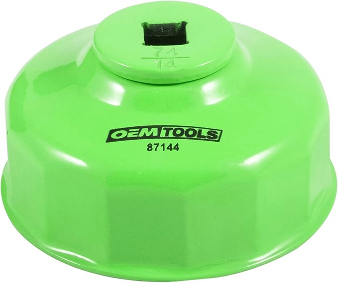 OEMTOOLS 74mm 14 Flute Oil Filter Wrench, Green, Blend