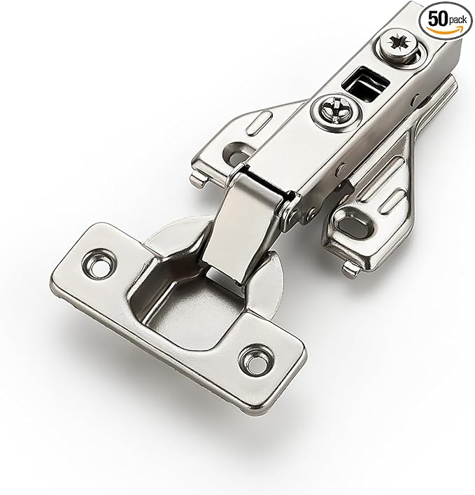 JOY DECOR Full Overlay 50 Packs (25 Pairs) Concealed Kitchen Cabinet Hinges 105 Degree Soft Close Adjustable Cabinet Door Hinges for Face Frame Cabinet