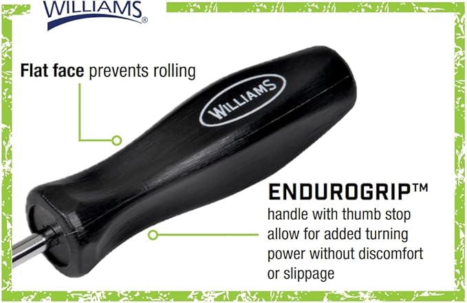 Williams 8-Piece Endurogrip Multi-Size Screwdriver Set, Keystone Slots Hex Bolster & Phillips, Comfort Grip Prevents Slippage, Extra Strength Steel Chrome Blades