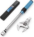 Open End Torque Wrench for Mini Split Installation, 10–80 Nm HVAC Torque Wrench with Adjustable 0–30 mm Head and Click Warning for Flare Nut Connections