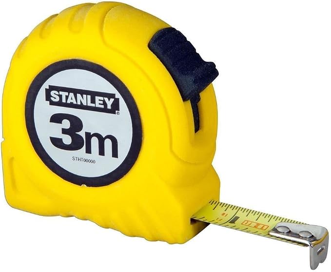 STANLEY Tape Measure (3 m Tape Measure, Extra Strong Curved Tape, Polymer Protective Layer, End Hook Triple Riveted) 1-30-487