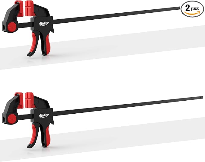 36" Bar Clamps for Woodworking 2-Piece, One-Handed Clamp/Spreader, Light-Duty Quick-Change F Clamp with 170 LBS Load Limit, Wood Clamps for Gluing, Carpentry, DIY, and Woodworking