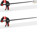 36" Bar Clamps for Woodworking 2-Piece, One-Handed Clamp/Spreader, Light-Duty Quick-Change F Clamp with 170 LBS Load Limit, Wood Clamps for Gluing, Carpentry, DIY, and Woodworking