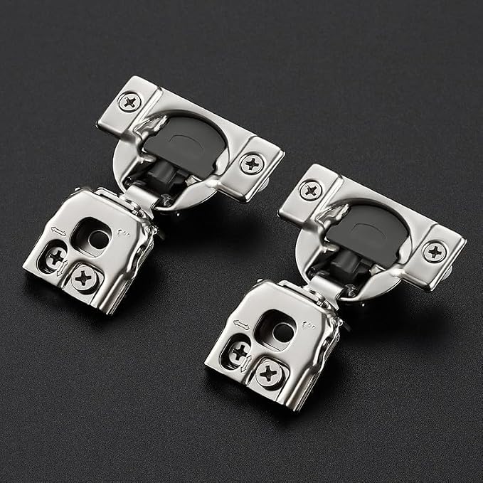 Ravinte 30 Pack 15 Pair 1 inch Overlay Soft Close Kitchen Cabinet Hinges Stainless Steel Adjustable Kitchen Hinges Satin Nickel Cabinet Hardware
