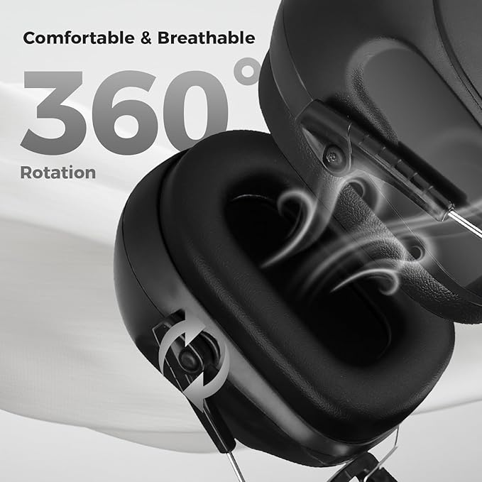 ProCase Noise Reduction Ear Muffs, Sound Proof Ear Protection, NRR 28dB Noise Cancelling Headphones for Adults Kids Autism, Hearing Protection for Shooting Gun Range Mowing -9 Packs, Black