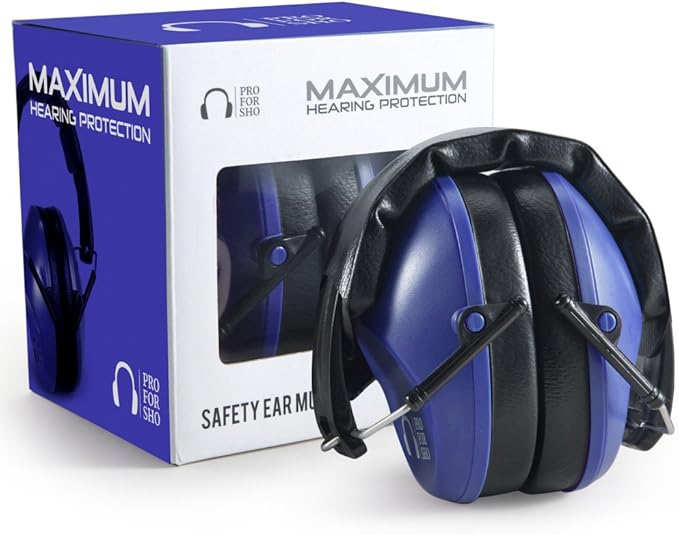 Pro For Sho 34dB NRR Hearing Protection Ear Muffs – Highest NRR Compact Design Ear Protection for Loud Events & Sensory Use