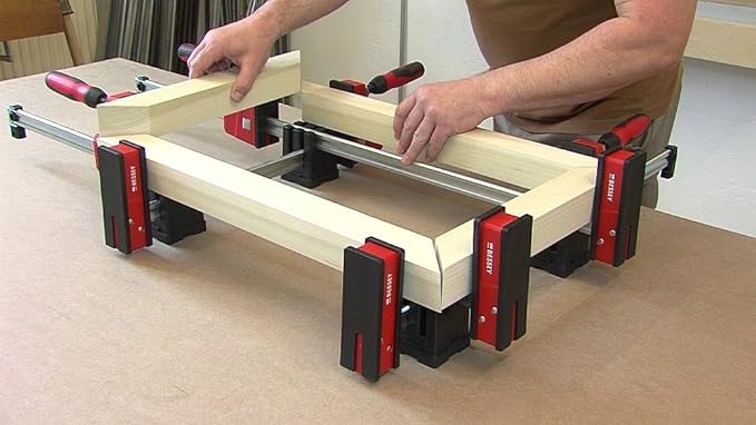 BESSEY KREK2450 K Body REVO Clamp Kit, 2 x 24 In., 2 x 50 In. and 1 set of KP Blocks - 1700 lbs Nominal Clamping Force. Spreader, and Woodworking Accessories - Clamps and Tools for Cabinetry
