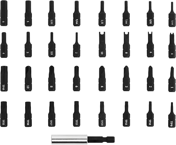 ARES 31009-33-Piece S2 Steel Security Bit Set with Magnetic Extension Bit Holder - Tamper Resistant SAE Hex, Metric Hex, Torq, Spanner, Triwing, and Torx Bits – S2 Steel Offers Maximum Durability