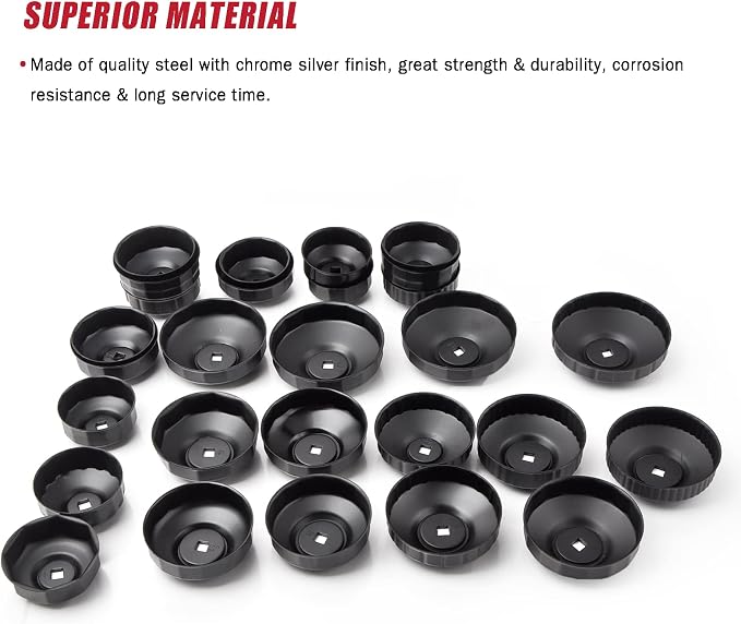 Compatible for 30PCS Cup Type Oil Filter Wrench Set Socket Tool Set for Mercedes BMW VW Audi Volvo Ford