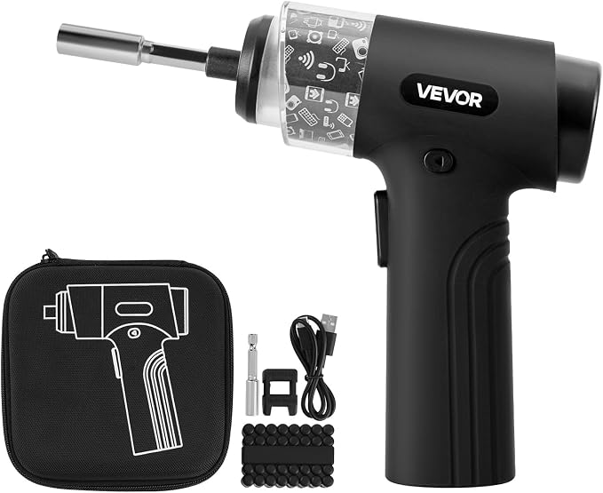 VEVOR 4V Electric Screwdriver, Cordless Screwdriver Set, 7 Torque Settings, 0.5 to 5N.m, 32 PCS 1/4 in Bits, Digital Display, LED Light, Type-C Charging, Ideal Tool for Furniture & Gaming PC