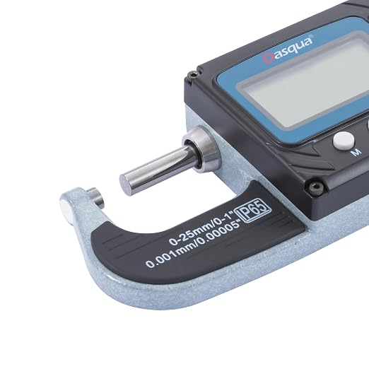 Dasqua IP65 High Precision Digital Outside Micrometer 0-1"/25mm, Industrial Level Measuring Tools for Professionals, Accuracy 0.002mm
